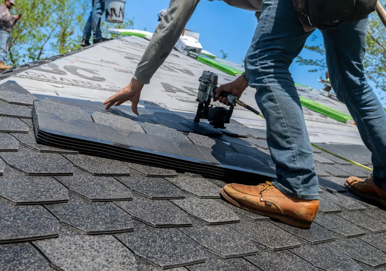 Asphalt shingle roof of a residential home