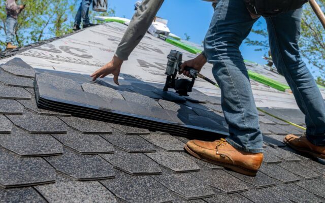 Asphalt shingle roof of a residential home