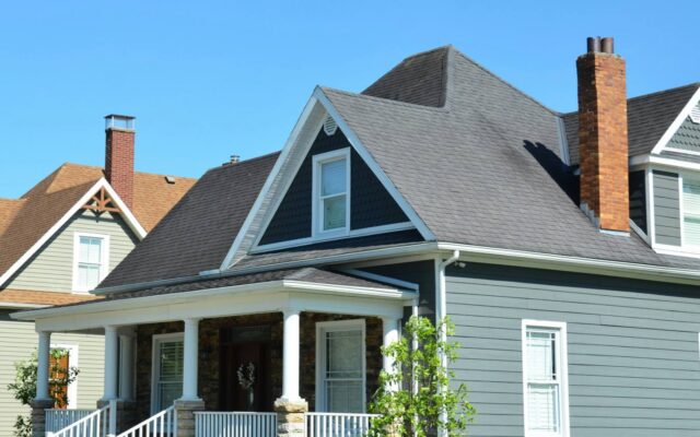 Rooftops of residential homes